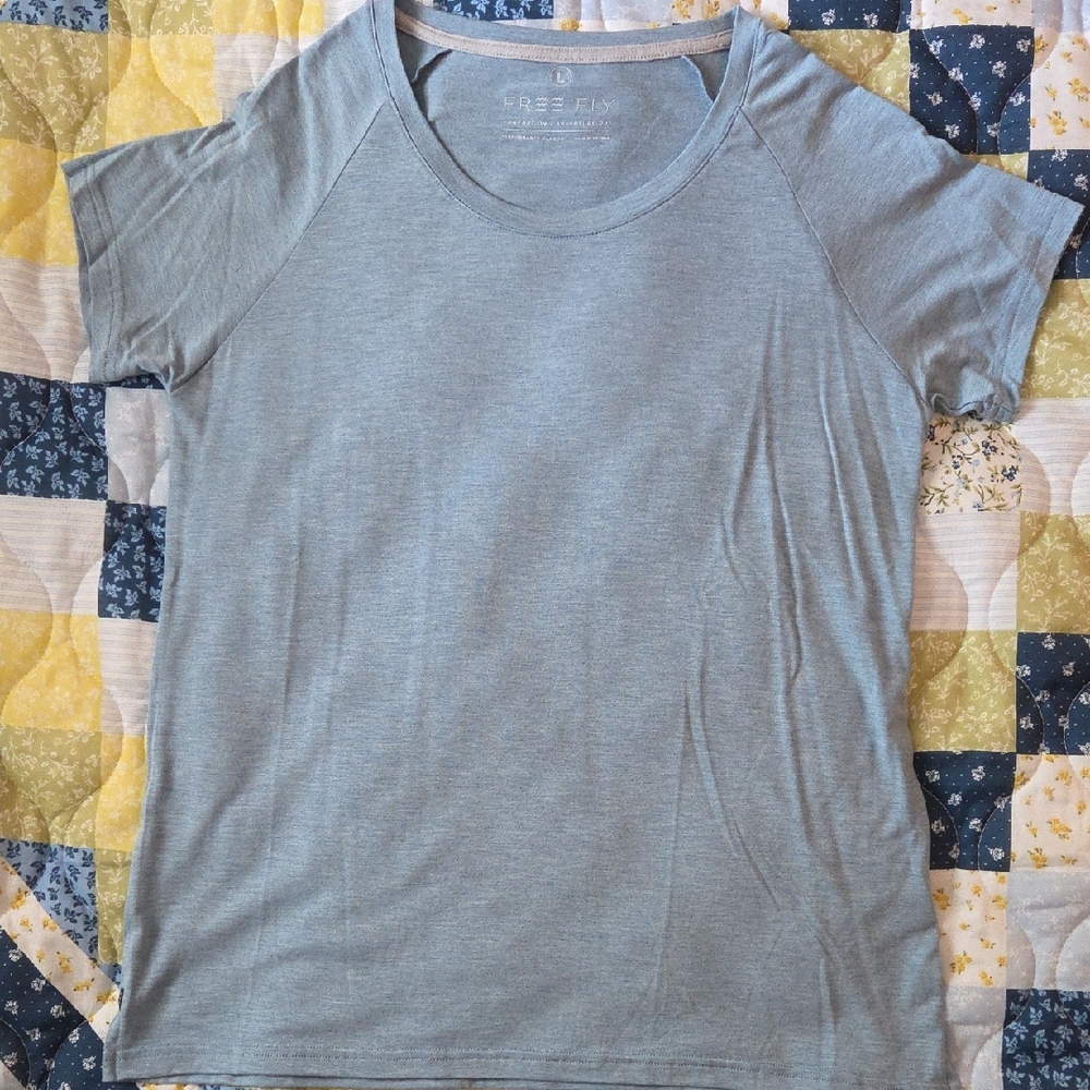 Free Fly Apparel Women's Light Blue Short Sleeve Tee